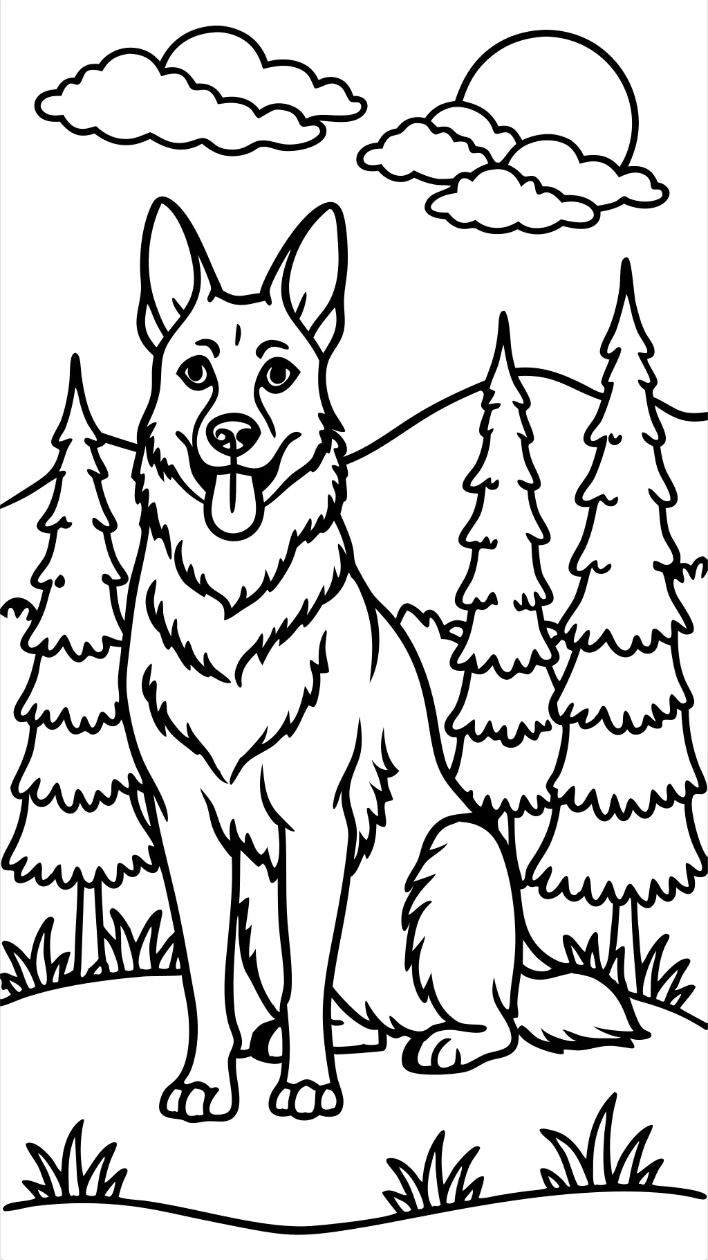 german shepherd coloring page